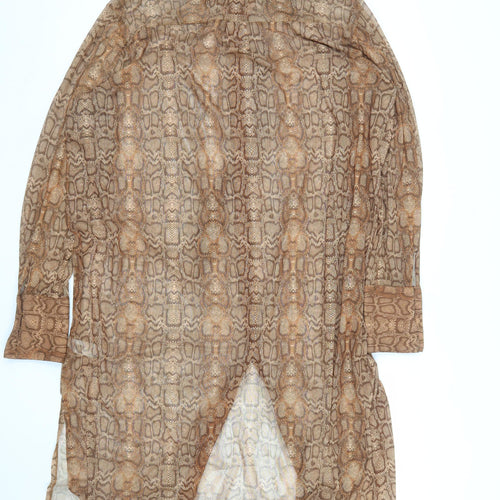 Next Women Brown Snake Print Shirt Dress Size 22 Plus Fit