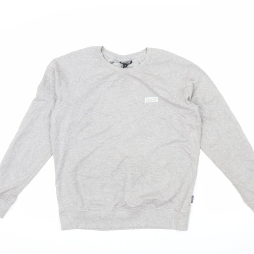 Patagonia Men Grey Organic Cotton Crew Neck Sweatshirt M
