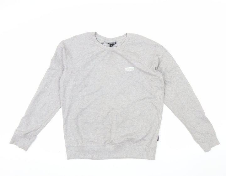 Patagonia Men Grey Organic Cotton Crew Neck Sweatshirt M