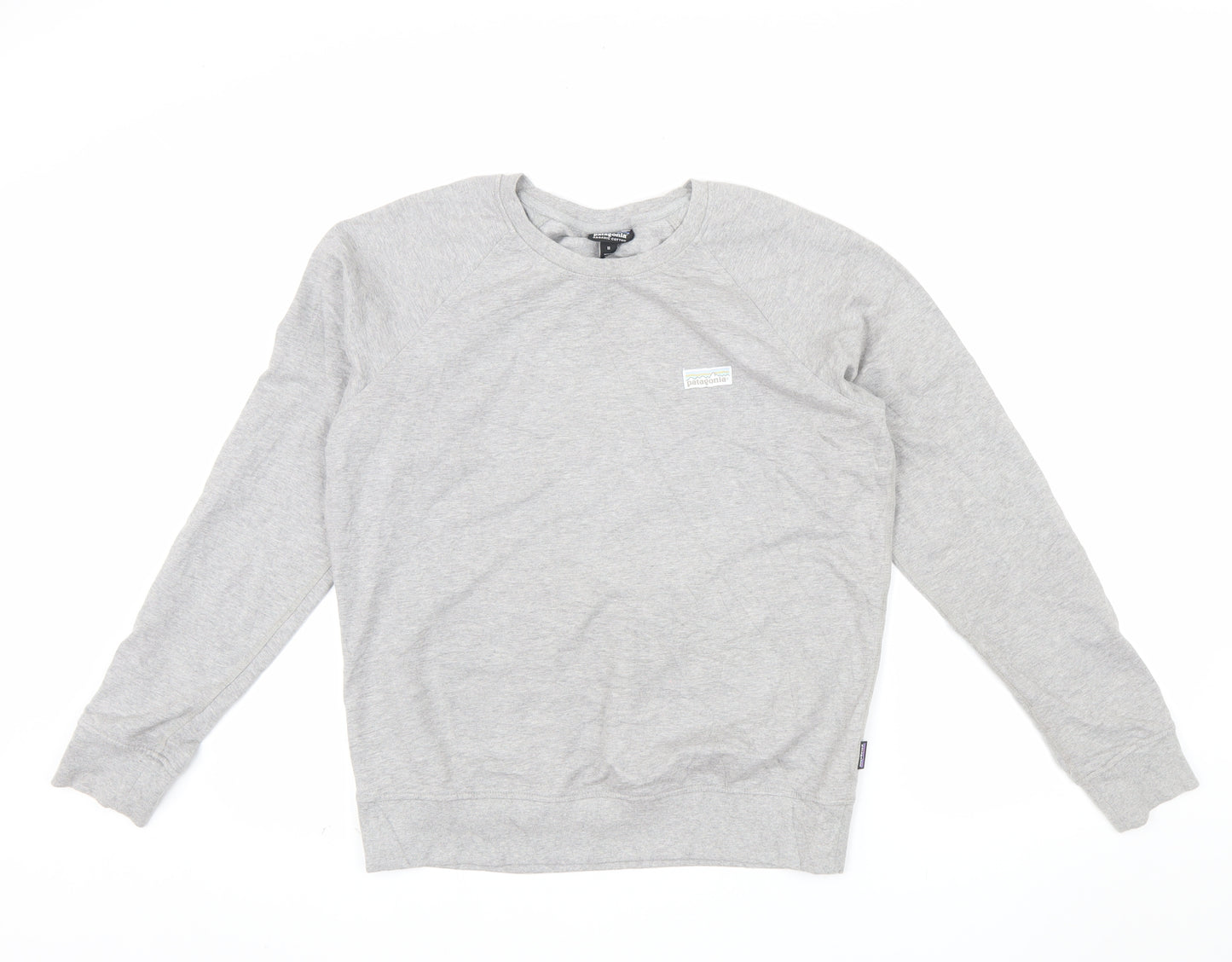 Patagonia Men Grey Organic Cotton Crew Neck Sweatshirt M