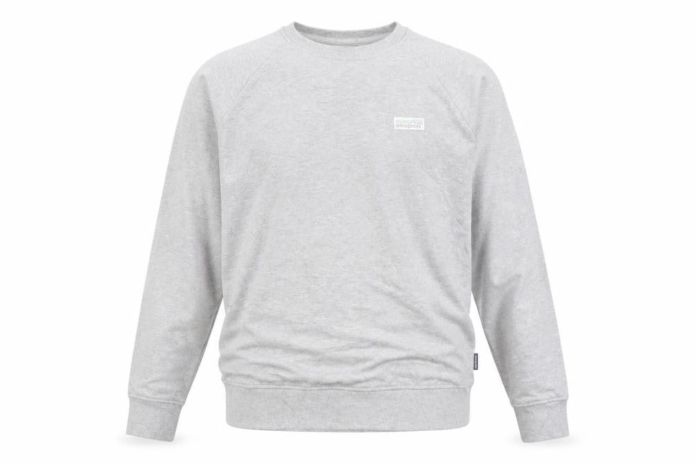 Front view of Patagonia Men Grey Organic Cotton Crew Neck Sweatshirt M