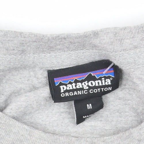 Patagonia Men Grey Organic Cotton Crew Neck Sweatshirt M