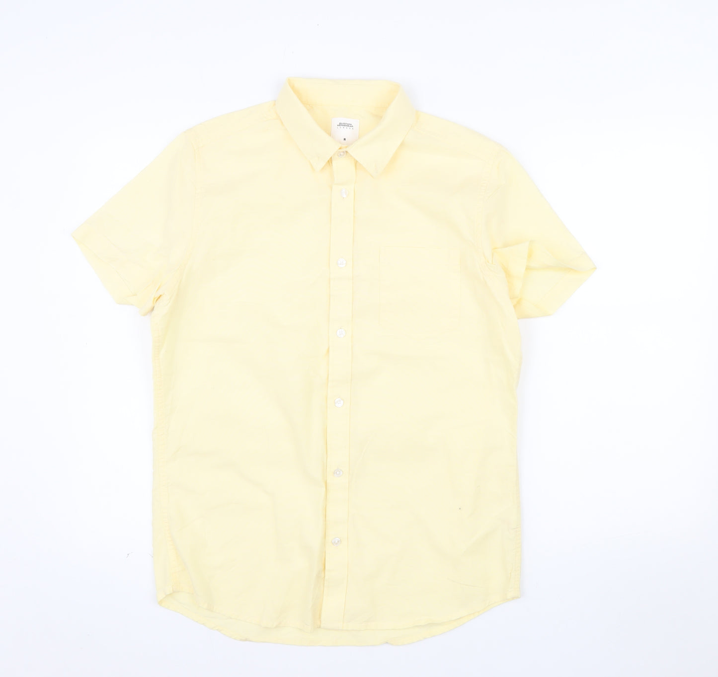 Burton Menswear London Men's Yellow Short Sleeve Cotton Casual Shirt M
