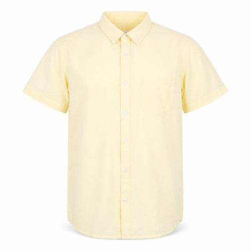 Burton Menswear London Men's Yellow Short Sleeve Cotton Casual Shirt M