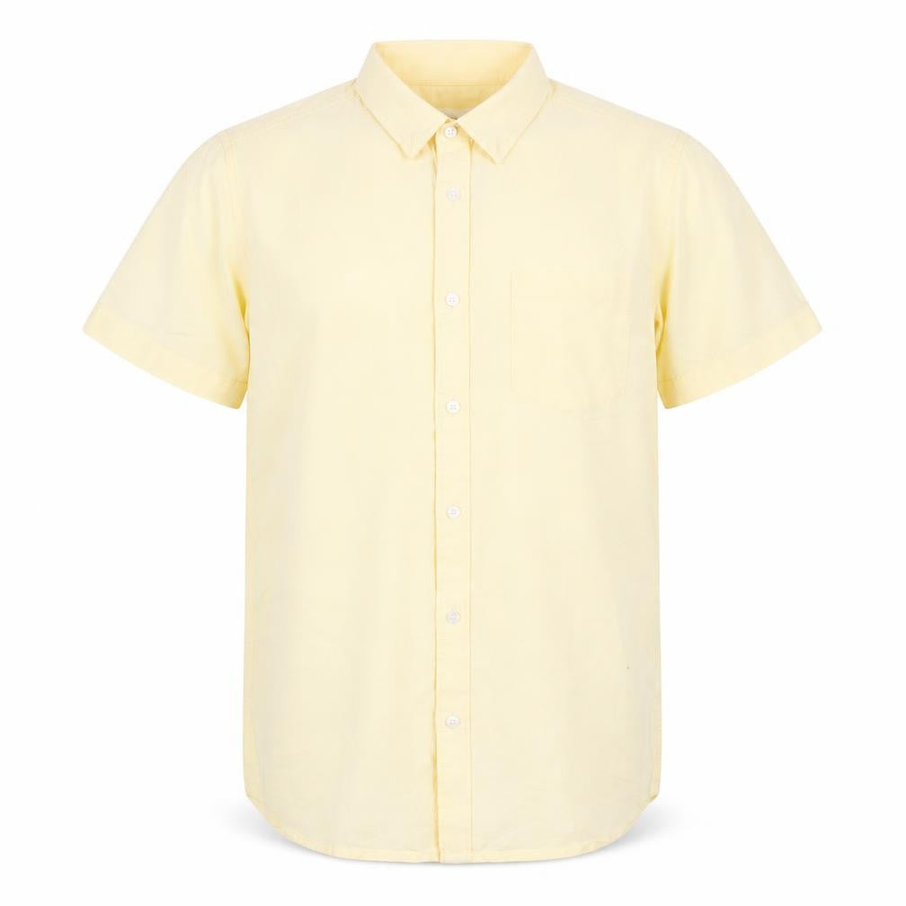 Burton Menswear London Men's Yellow Short Sleeve Cotton Casual Shirt M