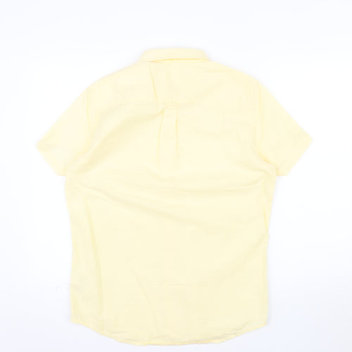 Burton Menswear London Men's Yellow Short Sleeve Cotton Casual Shirt M