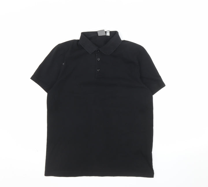 ASOS Men's Black Regular Fit Short Sleeve Polo Shirt Size M