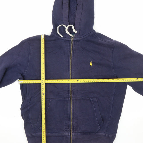 Ralph Lauren Men's Blue Full Zip Hoodie Size M Fleece Cotton Blend