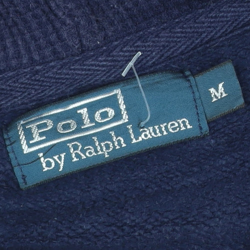 Ralph Lauren Men's Blue Full Zip Hoodie Size M Fleece Cotton Blend