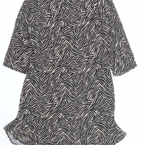 Sosandar Women’s Black Zebra Print Shift Dress Size 10