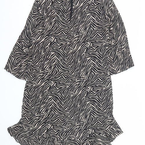 Sosandar Women’s Black Zebra Print Shift Dress Size 10