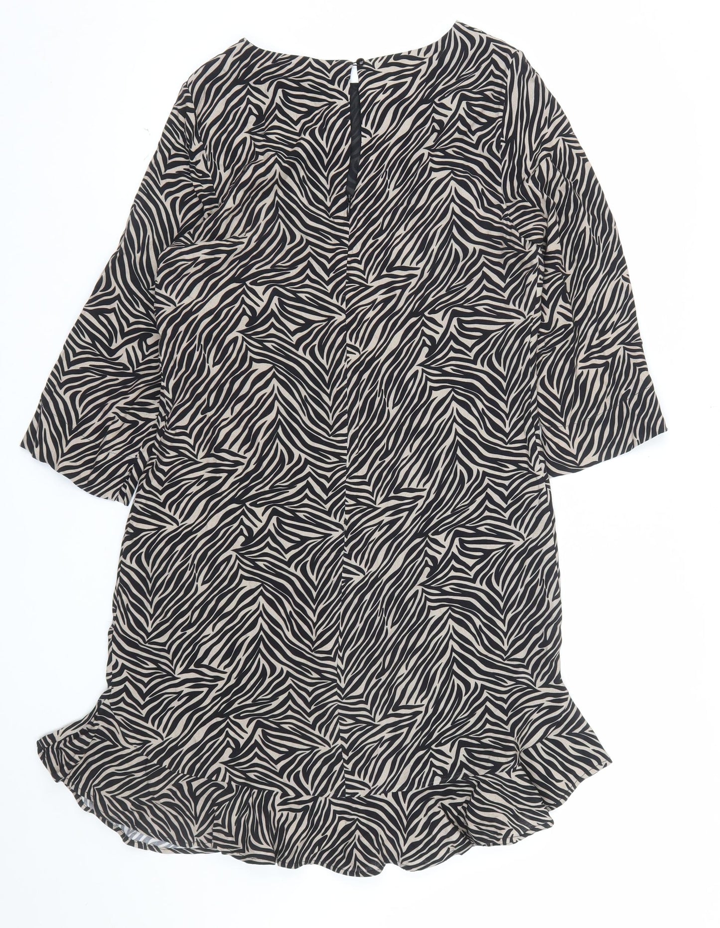 Sosandar Women’s Black Zebra Print Shift Dress Size 10