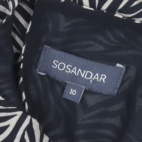 Sosandar Women’s Black Zebra Print Shift Dress Size 10