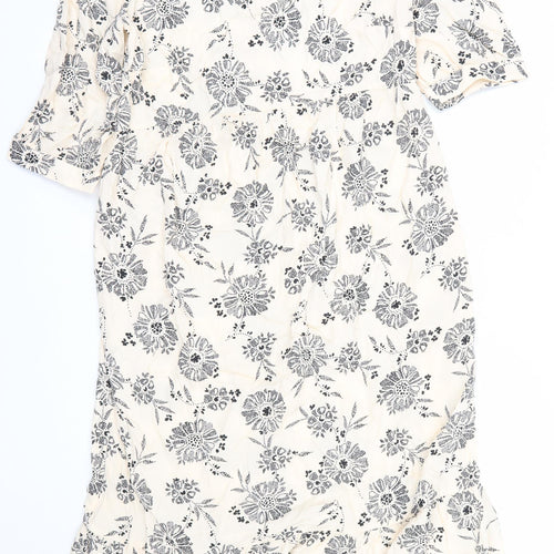 Nobody's Child Women Ivory Floral A-Line Midi Dress Size 10