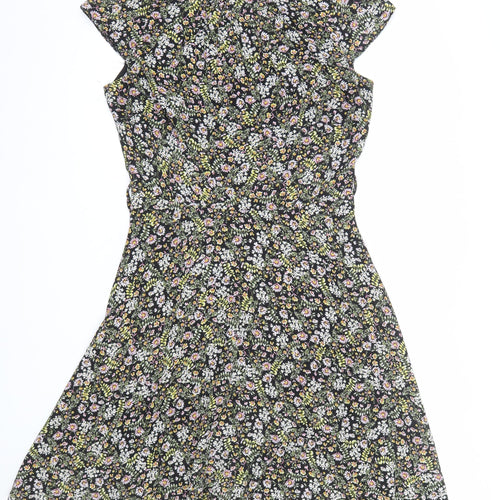 Dorothy Perkins Women’s Black Floral Fit & Flare Tall Dress Size 12