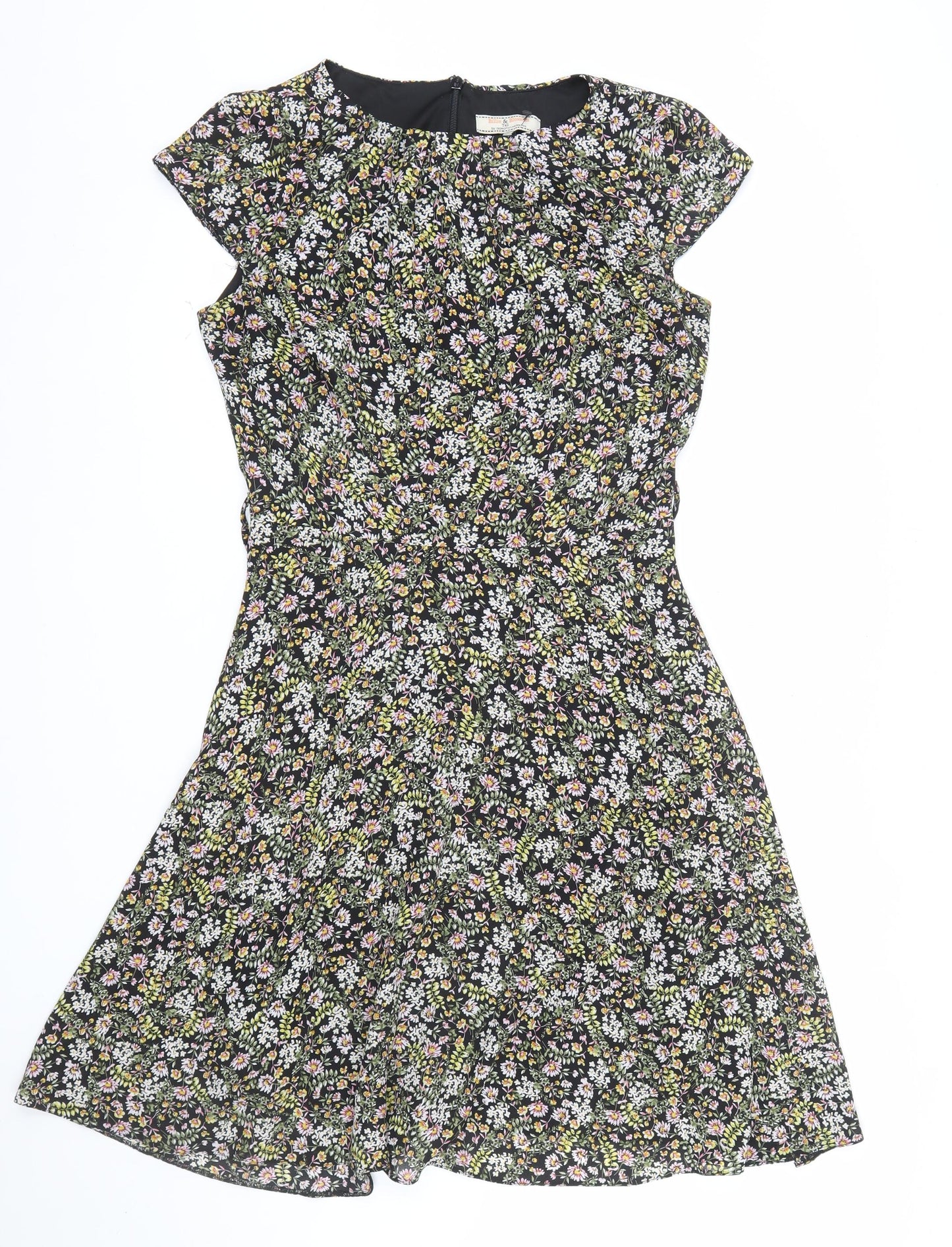 Dorothy Perkins Women’s Black Floral Fit & Flare Tall Dress Size 12