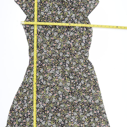 Dorothy Perkins Women’s Black Floral Fit & Flare Tall Dress Size 12