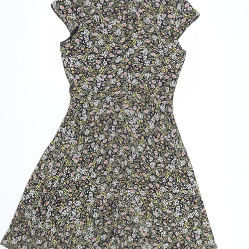 Dorothy Perkins Women’s Black Floral Fit & Flare Tall Dress Size 12