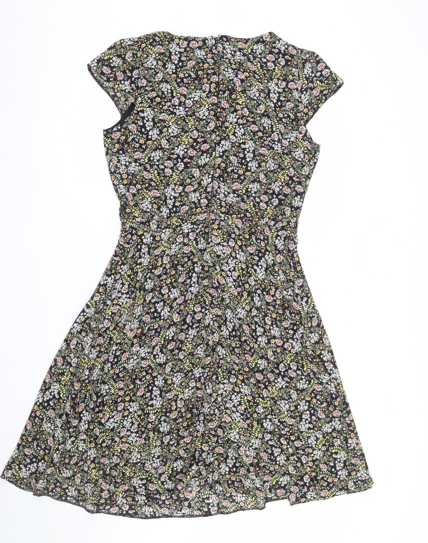 Dorothy Perkins Women’s Black Floral Fit & Flare Tall Dress Size 12