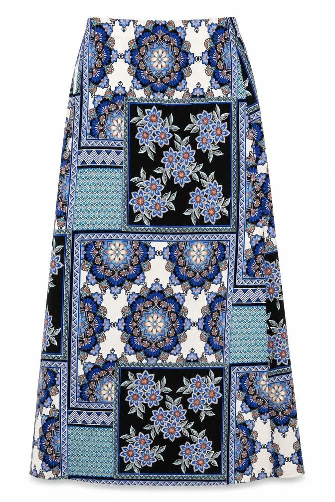 Long Tall Sally Women's Multicoloured Floral A-Line Midi Skirt Size 10