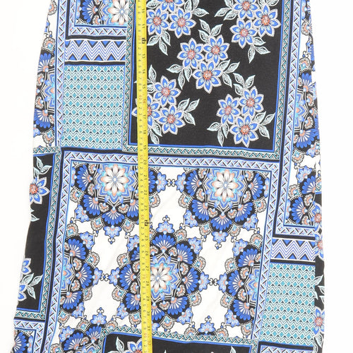 Long Tall Sally Women's Multicoloured Floral A-Line Midi Skirt Size 10