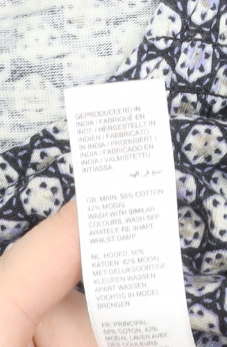 FatFace Womens Blue Geometric Cotton Modal Shift Dress Size 8
