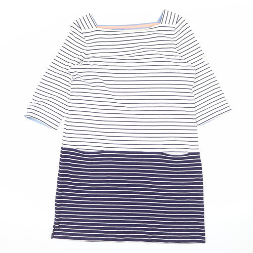 Joules Women Blue Striped Cotton Shift Dress Size 12