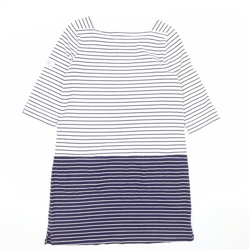 Joules Women Blue Striped Cotton Shift Dress Size 12