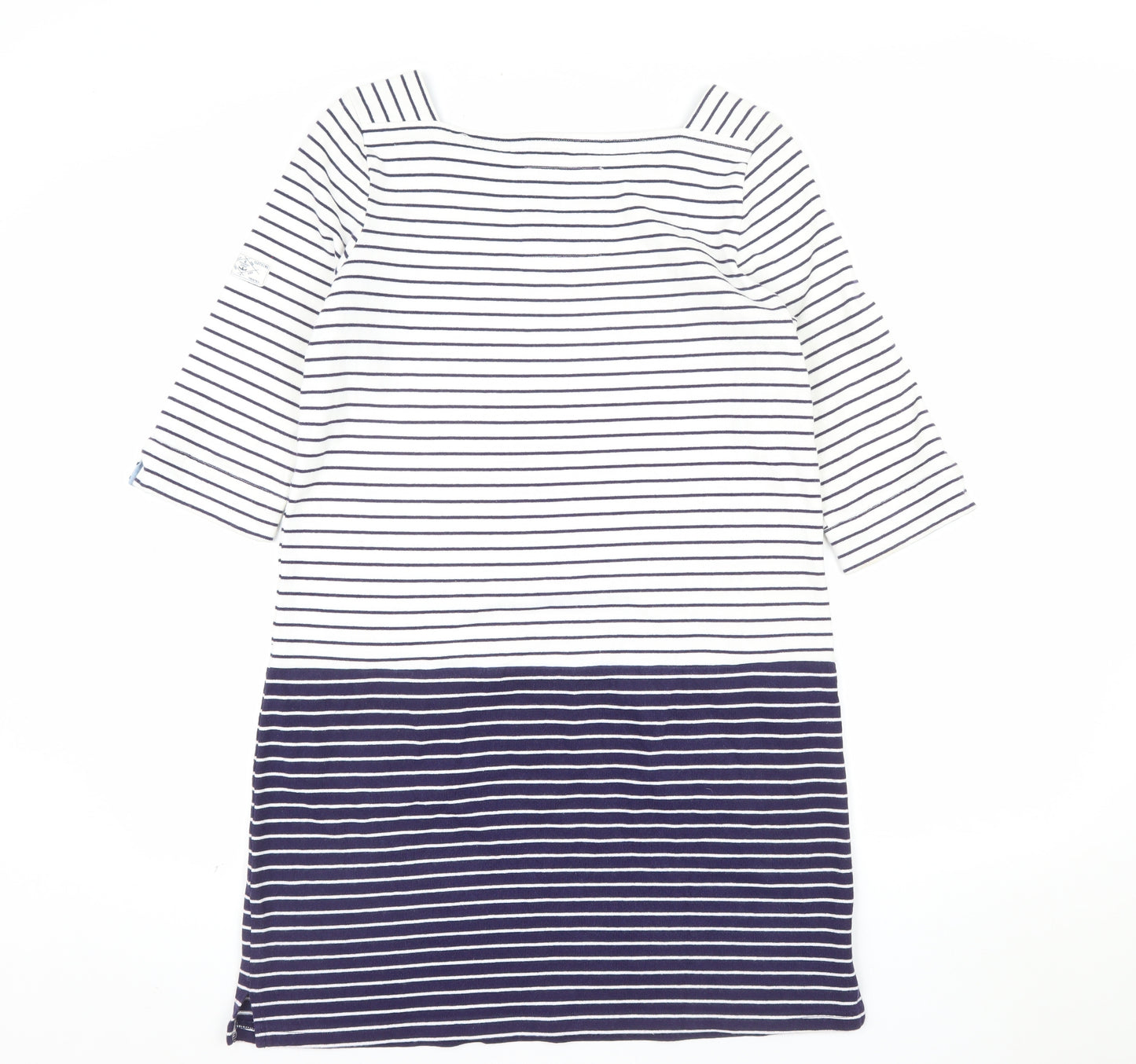 Joules Women Blue Striped Cotton Shift Dress Size 12