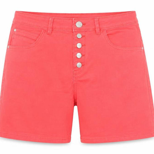 Terranova Women Red High Rise Bermuda Cotton Stretch Shorts M