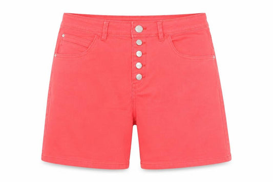 Terranova Women Red High Rise Bermuda Cotton Stretch Shorts M