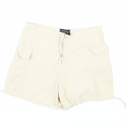 L.F.L Women Beige Cotton Nylon Cargo Shorts Size 12
