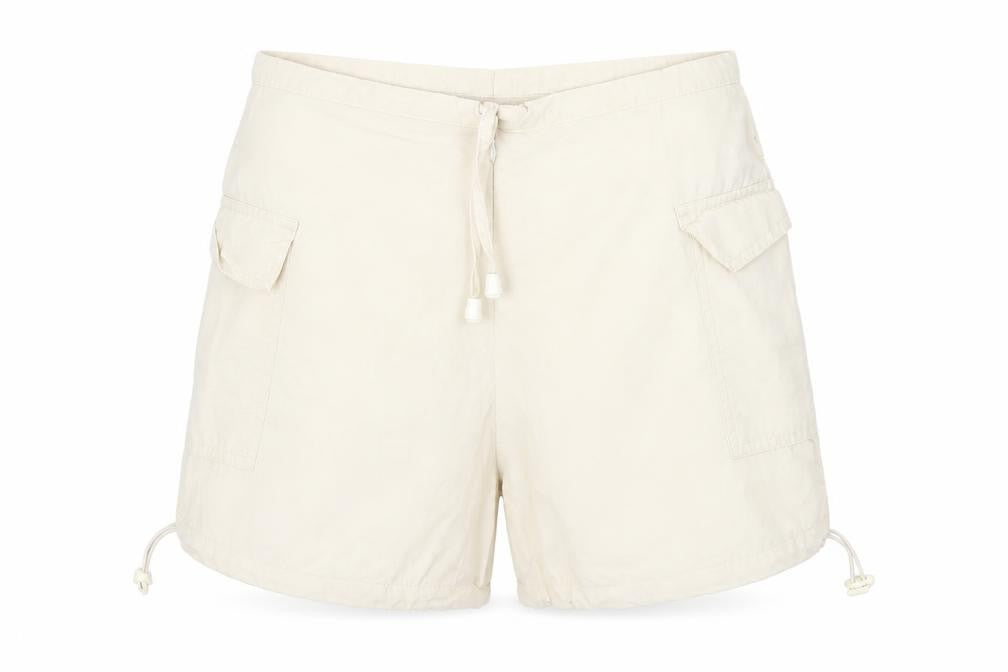 L.F.L Women Beige Cotton Nylon Cargo Shorts Size 12