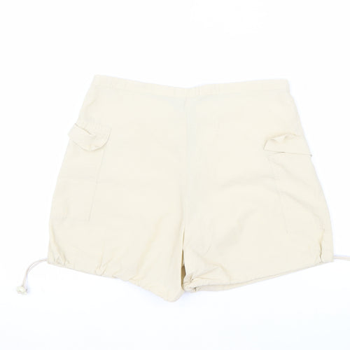 L.F.L Women Beige Cotton Nylon Cargo Shorts Size 12