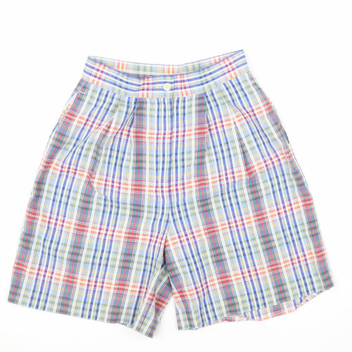 Next Womens Multicoloured Cotton Blend Pleated Chino Shorts Size 12