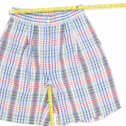 Next Womens Multicoloured Cotton Blend Pleated Chino Shorts Size 12