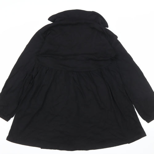 ASOS DESIGN Women’s Black Cotton Shirt Dress Size 8 Long Sleeve