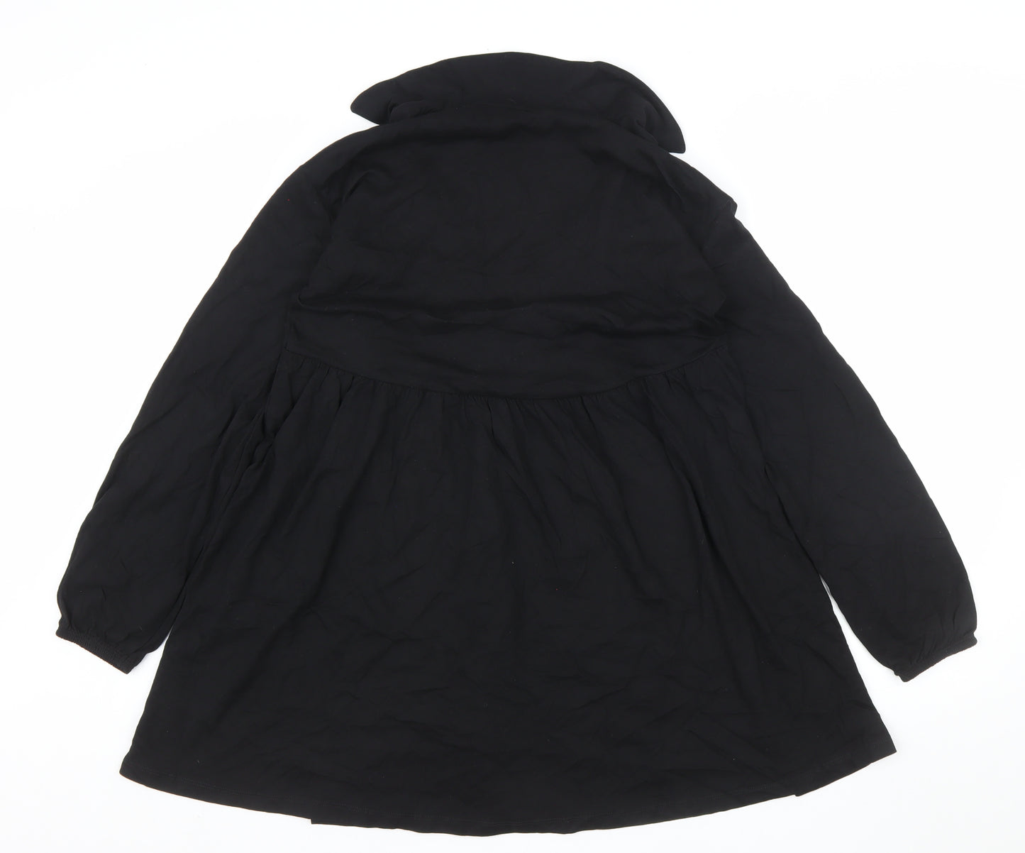 ASOS DESIGN Women’s Black Cotton Shirt Dress Size 8 Long Sleeve