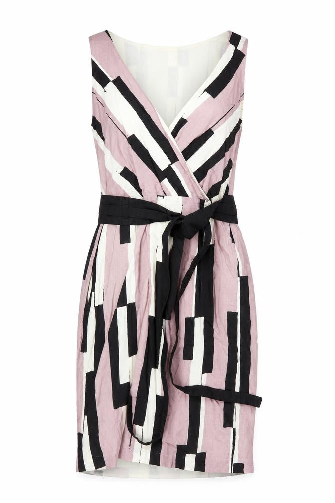 Gap Women’s Multicoloured Wrap Dress UK 8 V-Neck Sleeveless Cotton