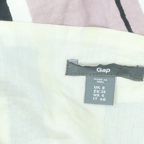 Gap Women’s Multicoloured Wrap Dress UK 8 V-Neck Sleeveless Cotton