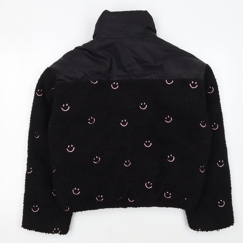 Skinnydip Women Black Smiley Face Puffer Jacket M