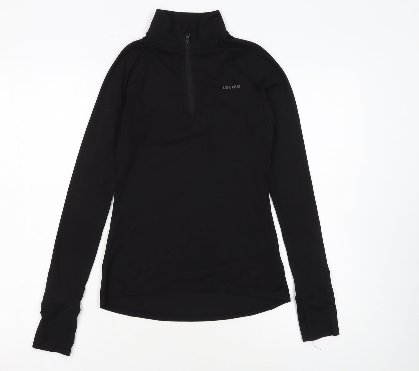 USA Pro Women's Black Half Zip Pullover Sweatshirt Size 6