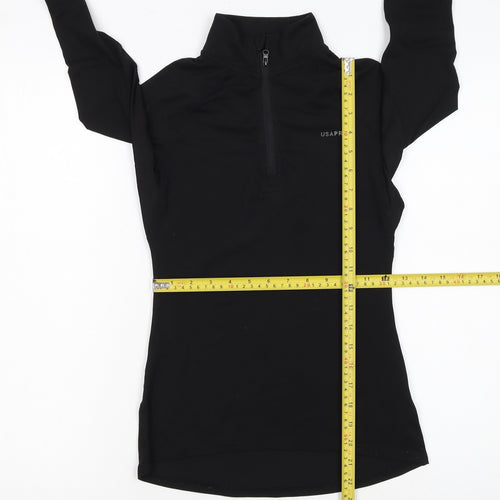 USA Pro Women's Black Half Zip Pullover Sweatshirt Size 6