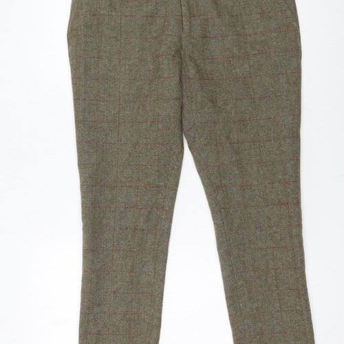 House of Cavani Men's Brown Check Tweed Trousers 32R Regular Fit
