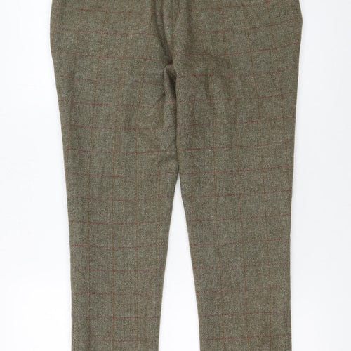 House of Cavani Men's Brown Check Tweed Trousers 32R Regular Fit