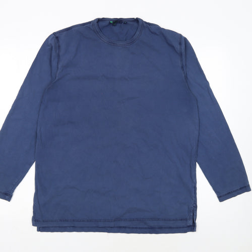 Boden Men's Blue Long Sleeve Cotton Crew Neck T-Shirt M