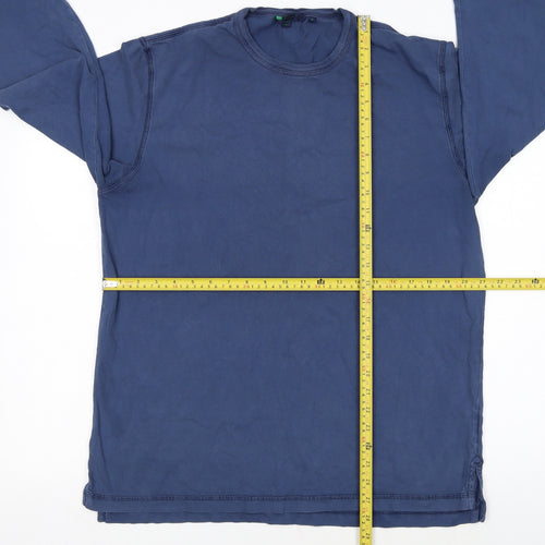 Boden Men's Blue Long Sleeve Cotton Crew Neck T-Shirt M