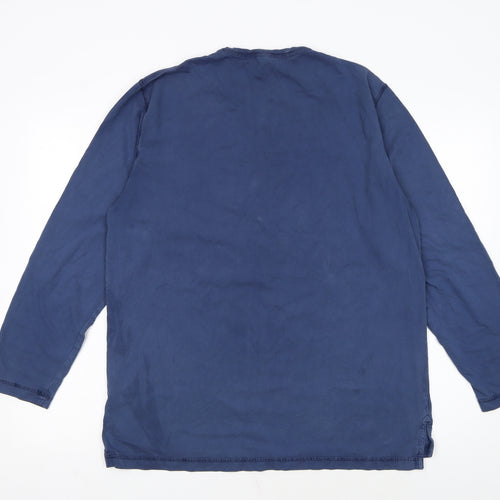 Boden Men's Blue Long Sleeve Cotton Crew Neck T-Shirt M