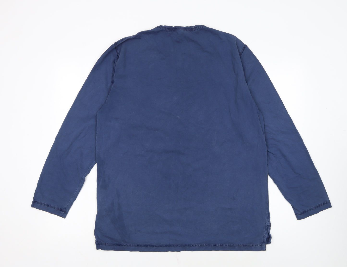 Boden Men's Blue Long Sleeve Cotton Crew Neck T-Shirt M