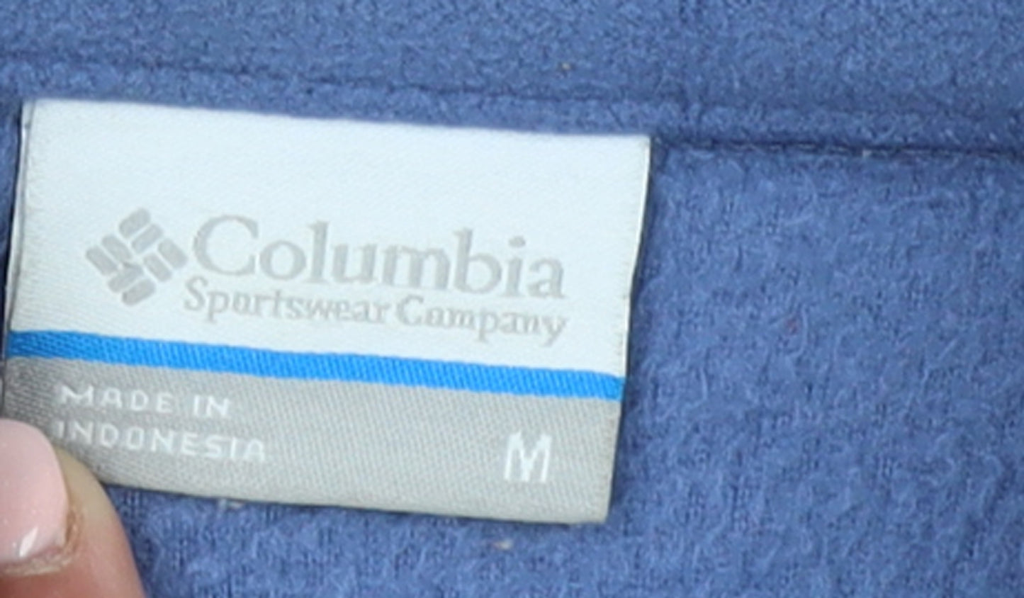 Columbia Men's Blue Fleece Full Zip Jacket Size M Outdoor Hiking